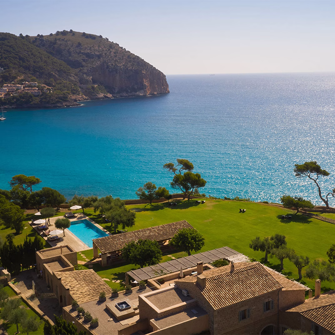 A cliff-side, luxury estate in Mallorca.
